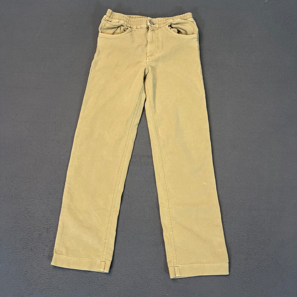 Faherty Kids Tan Khaki Stretch‎ Elastic Waist Straight Leg Pants Size 10 BROKEN